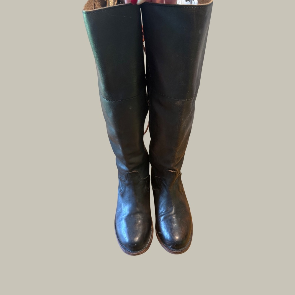 Freebird by Steven CYN Black Leather Knee High Lace Up Boots Womens 9 Legacy